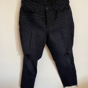 Old Navy High Rise Curvy OG Straight Distressed with Button Fly (NEVER WORN)
